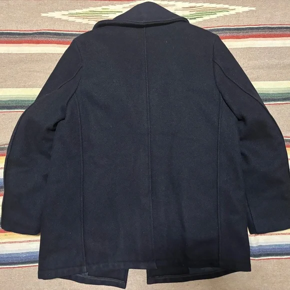 Schott NYC U.S 740N classic melton wool navy Pea Coat men’s size 38 USA vintage - Picture 6 of 12